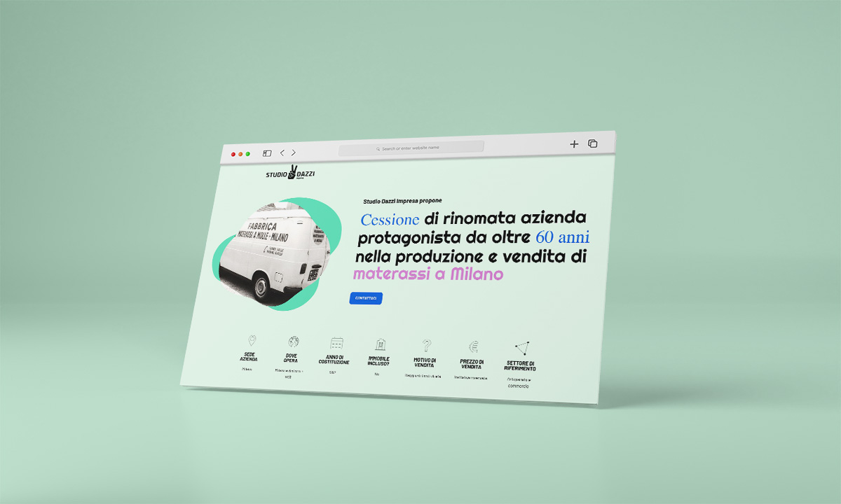 Landing page Studio Dazzi Impresa vista su desktop e smartphone