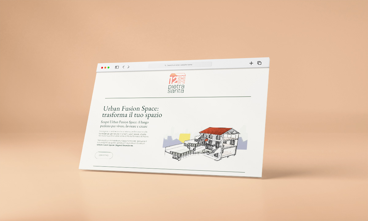 Landing page Urban Fusion Space per la vendita di una villa urbana a Milano